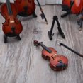 thumbnail image 4 of Mini instrumentos musicales de madera para violín, adornos de decoración de modelo + soporte + para Cas,11 Feliz Sencillez, 4 of 5