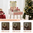 thumbnail image 3 of Zimtown Kids Vanity Princess Dressing Table with 3 Color LED Light, Play Toy Makeup Set, Girls Gift, White, 3 of 11