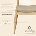 thumbnail image 4 of Christopher Knight Home Mid-Century Modern Faux Leather Dining Chairs Set of 2, Natural+Light Gray, 4 of 8