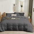 thumbnail image 2 of D.N.G. BEDDINGS 1 Piece Boho Chic Pom Pom Comforter, All Season Down Alternative Bedding Comforter - (Oversized Super King Size, Dark Grey) 800 Thread Count, Egyptian Cotton., 2 of 6