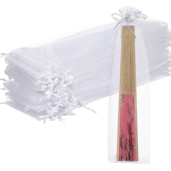 UPGRATOR 50pcs Sheer Fan Goodie Bags for Packaging and Decorations