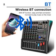 6 Channel Sound Mixer Audio Mixing Console USB Record Computer 48V Phantom Power Delay Repaeat 99 Effect
