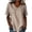 Brown, variant on Womens Blouses Business Casual Drawstring Striped Button Down Shirt Cotton Linen Short Sleeve V Neck T Shirts Summer Tops S-2XL