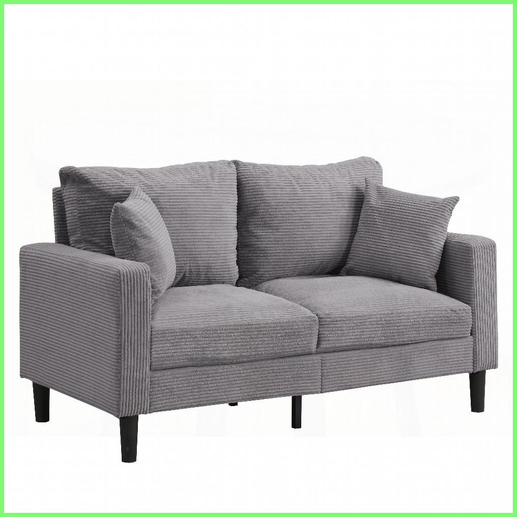 Modern 57'' 2-Seat Loveseat Sofa with Solid Wood Frame - High Resilience Foam, Light Gray - Perfect for Small Spaces