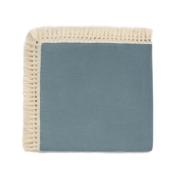 Manta Irfora 80 * 65cm / 31.5 * 25.6in Cómoda manta de muselina para bebé Manta suave para bebé recién nacido, agradable a la piel con hermosa decoración de borlas, mantas de recepción para bebés, niñ Irfora Manta