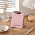 thumbnail image 6 of 2027 Portable Pink Desktop Calendar Standing Mini Table Flip Planner Paper Tabletop Decor Organizer for Home Office Workspace School, 6 of 7