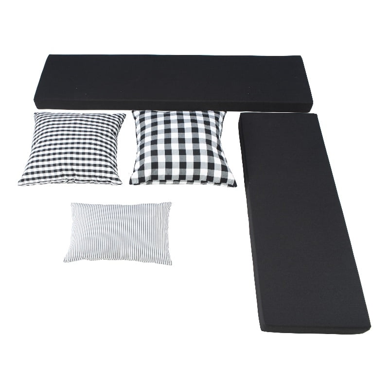 Linon Troyin 5 Piece Nook Cushion Set in Black