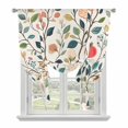 thumbnail image 2 of Spring Flower Tie Up Curtain 63 Inches Long, Pomegranate Leaf Pastoral Flowers Vintage Balloon Style Kitchen Window Curtain Over Sink, Small Window Rod Pocket Curtain 42"x63", 2 of 9