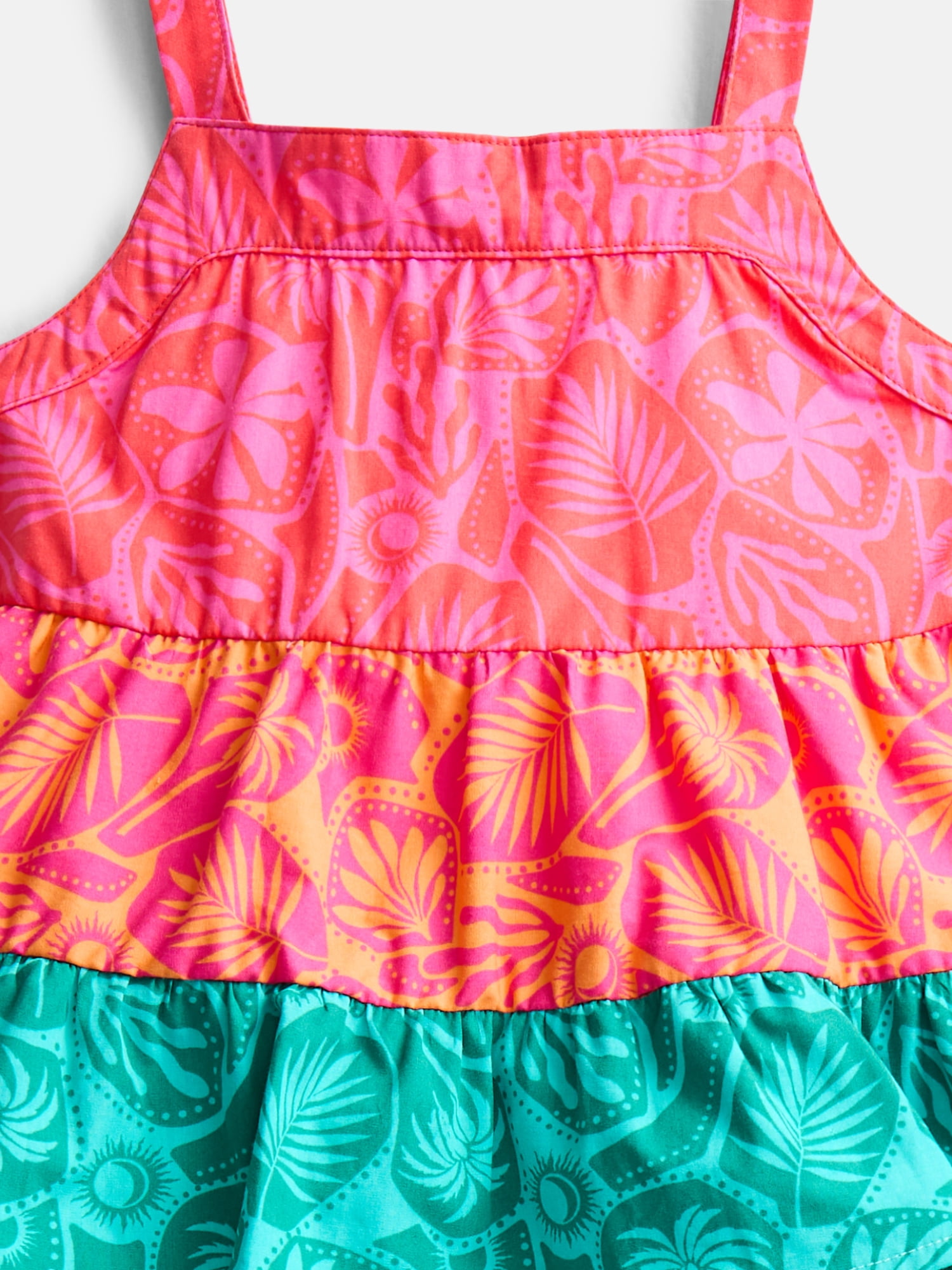 Wonder Nation Toddler Girls' Tiered Tank Top and Shorts Set, 2-Piece, Sizes 12M-5T