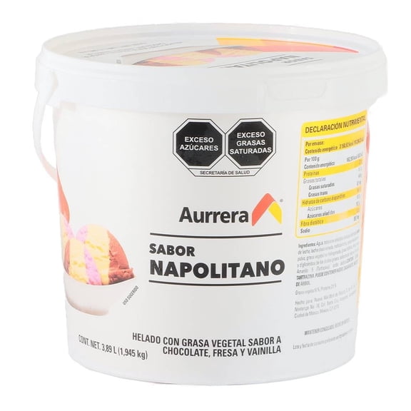 Helado Aurrera sabor napolitano 3.89 l