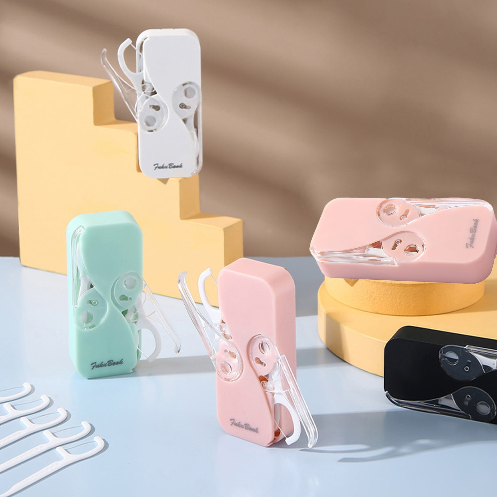 1 Set Dental Floss Stick Mini Hygienic Portable Automatic Safe Oral Care Tool Plastic Dental