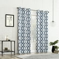 thumbnail image 5 of Sun Zero Arlo 2-Piece Textured Thermal Insulated Room Darkening Grommet Curtain Panel Pair, Blue Geometric, 40"W x 84"L, 5 of 8