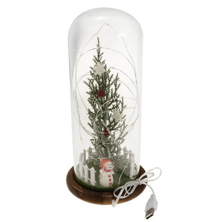 

Glass Micro Landscape Night Light Home Bedroom Table Decoration Snowman