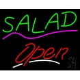 thumbnail image 1 of Salad Open White Line LED Neon Sign 15 x 19 - inches, Clear Edge Cut Acrylic Backing, with Dimmer - Bright and Premium built indoor LED Neon Sign for restaurant window and interior decor., 1 of 7