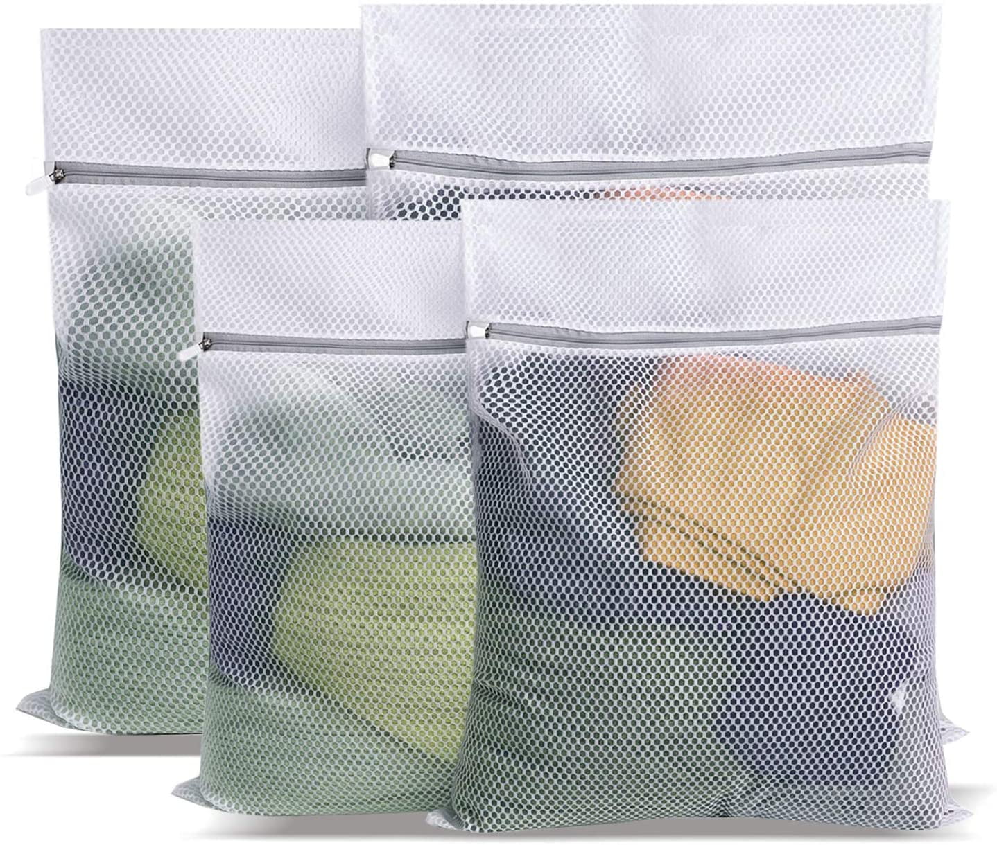 PRETTYGAGA Large Net Washing Bag Durable Honeycomb Mesh Laundry Bag Set ...