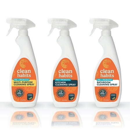 Clean Habits® Probiotic Cleaning Sprays Variety 3 Pack: Multi-Purpose, Kitchen and Bathroom Cleaners