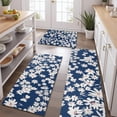 thumbnail image 2 of Dark Blue Daisy Flower Pattern Kitchen Rugs Sets Of 3,Kitchen Runner Rugs Non Skid Washable,Decorative Kitchen Floor Mats for Kitchen,Sink,Laundry,17"x30"+ 17"x47" + 17"x59", 2 of 6