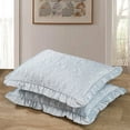thumbnail image 2 of Home Soft Things 4 Piece Ruffle Matte Satin Bedspread Set - Light Blue - Queen (60" x 80" + 24"), 2 of 7