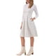 thumbnail image 4 of Vestido Tweed INSPIRE CHIC sin mangas con escote cuadrado, vestido de corte A con estampado de cuadros, color blanco, 4 of 5