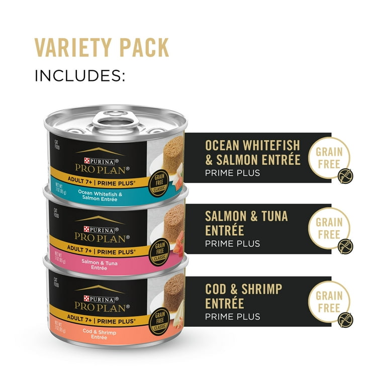 Free Shipping! Purina Pro Plan Senior Wet Cat Food Variety Pack