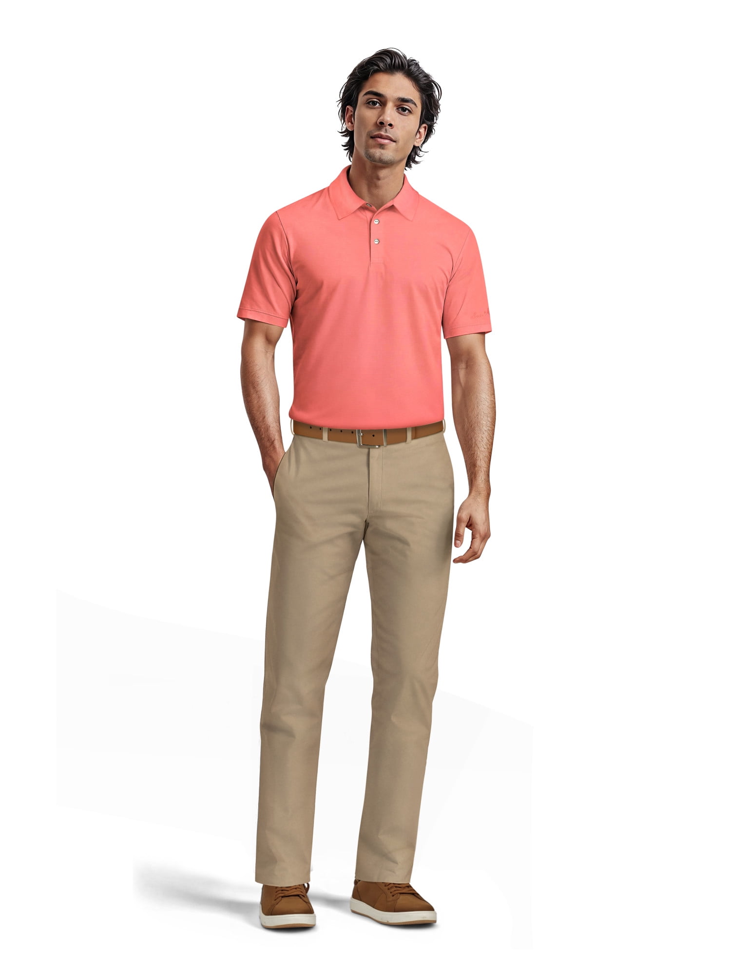 Ben Hogan Men's & Big Men's Performance Solid Polo Shirt with Short Sleeves, Sizes S-5XL