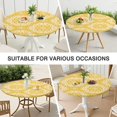 thumbnail image 7 of Yellow Ethnic Floral Pattern Round Fitted Tablecloth with Elastic Edge,Dining Table Cover Waterproof,Outdoor Round Tablecloth for Camping,Dining,Indoor and Outdoor, 7 of 7