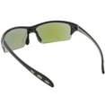 thumbnail image 4 of Semi Rimless TR-90 Wrap Sports Sunglasses Slim Arms Mirrored Lens 65mm (Matte Black / Blue Mirror), 4 of 4