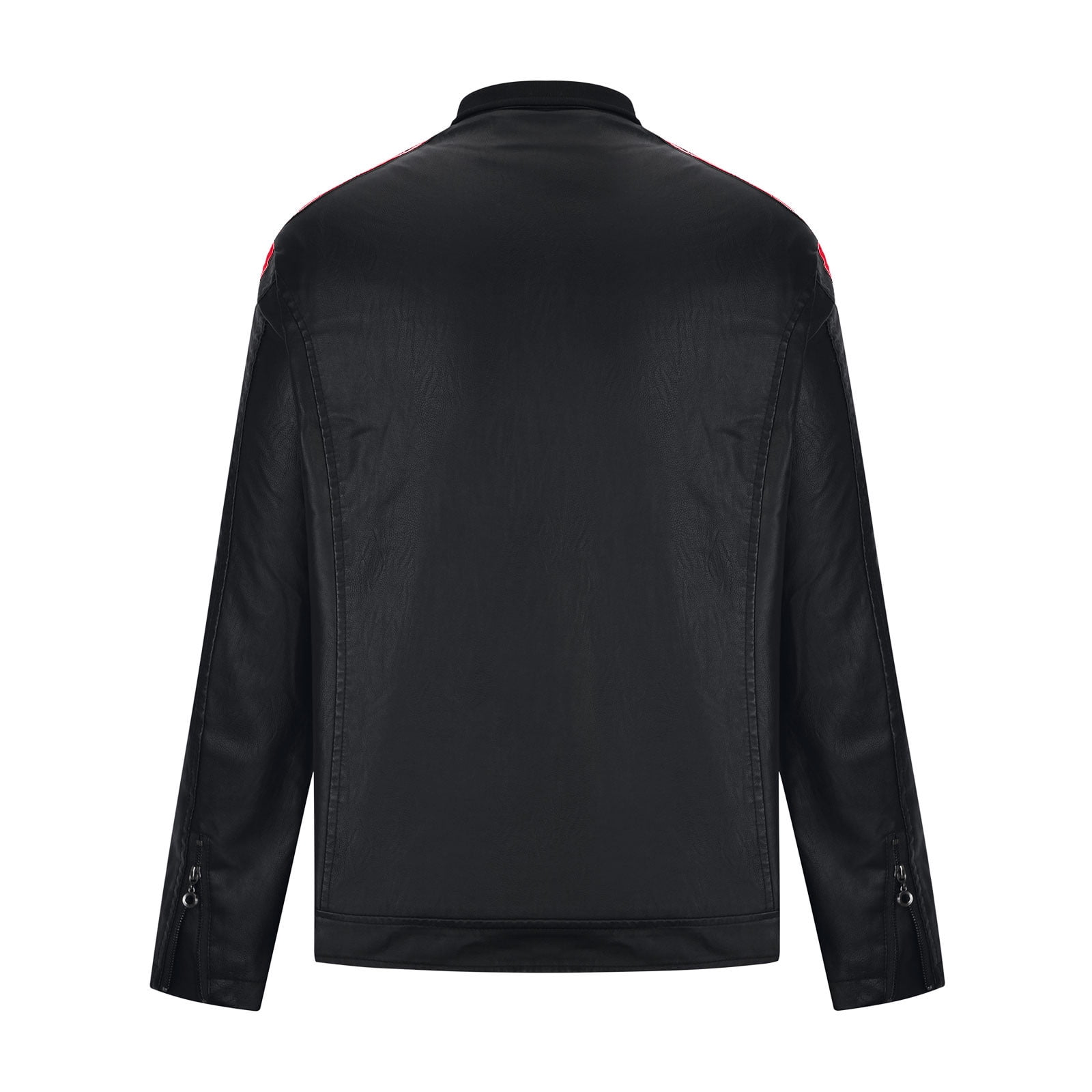Bazeneo Leather Jacket Mens Slim Fit Faux Leather Jacket Smart Casual Motorcycle Jackets with Zip Pockets Colour Block Zipped Biker Jackets Western Style Stand Collar Outwear