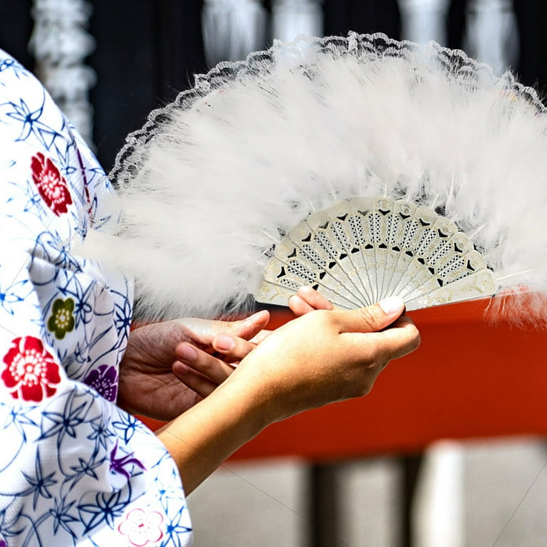 Peacock Feather Folding Fan Chinese Japanese Handheld Wedding Dancing Party