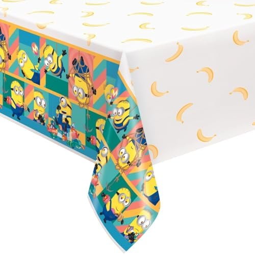 Unique Despicable Me Rectangular Plastic Tablecover - 54" x 84" 1 Piece - Perfect for Birthdays and Minion-Themed Celebrations