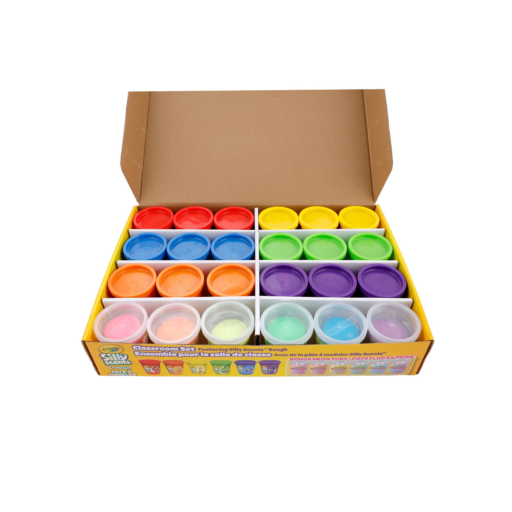 CRAYOLA Silly Scents Dough Classroom 24pk with 6 Neon Tubs