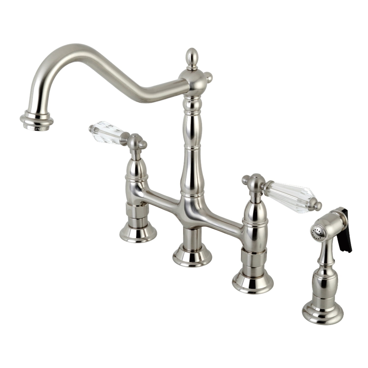 Kingston Brass KS1278WLLBS Wilshire Bridge Kitchen Faucet with Brass