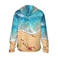 thumbnail image 3 of Uemuo Tropical Beach With Starfish Pattern Women's Full Zip UPF 50+ Sun Protection Hoodie Jacket Long Sleeve Sun Shirt Hiking Outdoor Performance with Pockets-3X-Large, 3 of 9