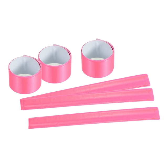 Unique Bargains Bandes Réfléchissantes, Bande Réfléchissante Haute Visibilité pour la Course et le Cyclisme de Nuit, Rose 6 Pcs