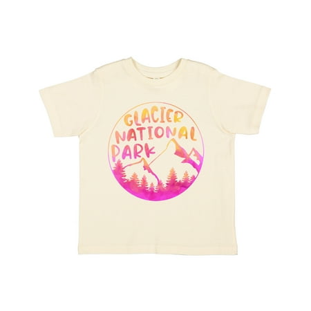 

Inktastic Glacier National Park Montana Pink Mountains Gift Toddler Boy or Toddler Girl T-Shirt
