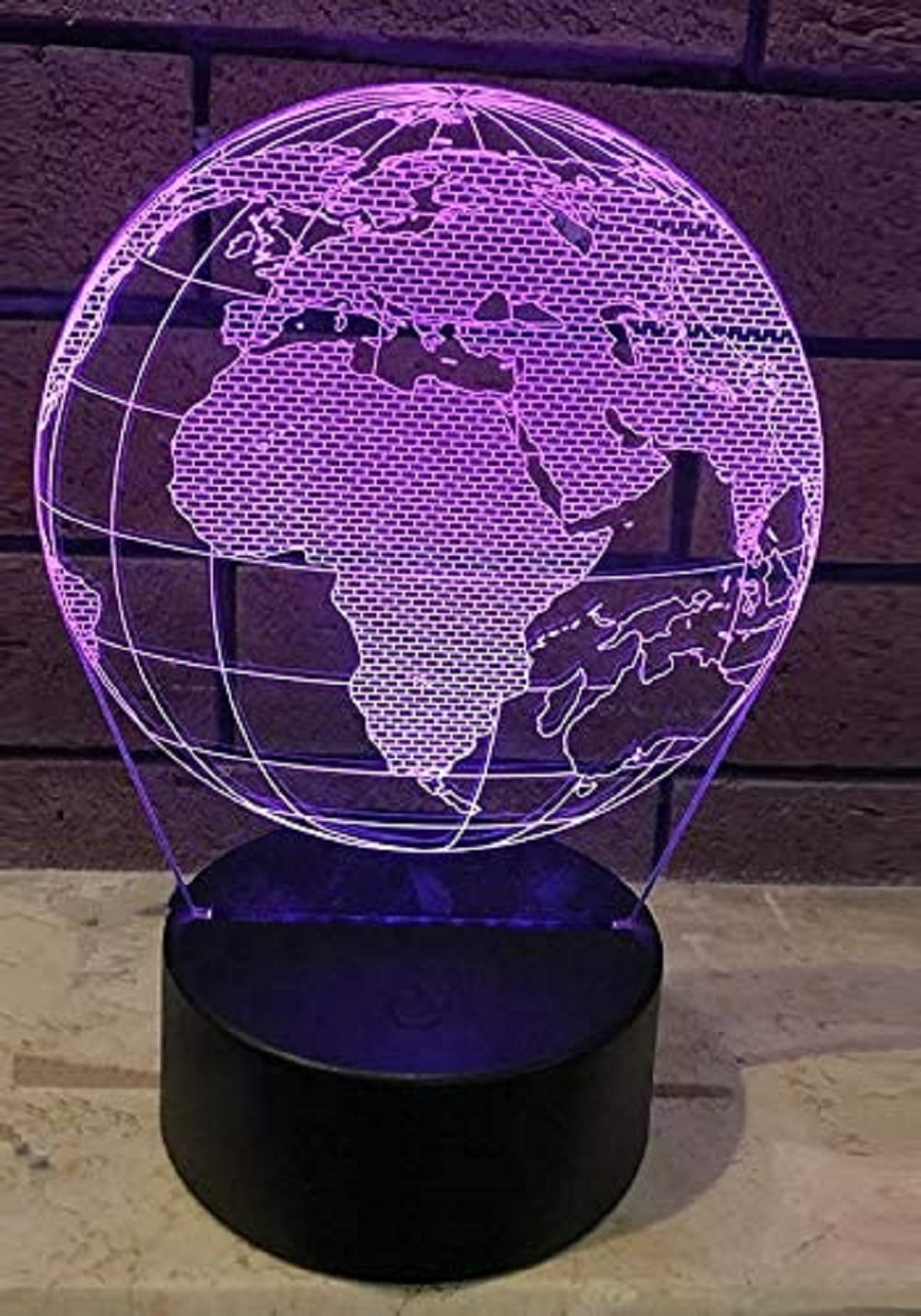 New 3D LED Night Light Desk Lamp Globe Map 3D Illusion Acrylic LED Table Lamp 