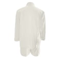 thumbnail image 4 of Arlun 2 Piece Sets for Women Breathable Linen V-Neck Long Sleeves Button down Shirts and Wide Leg Shorts Set 2026 Fashion Solid Color Summer Vacation Beach Outfits White XL, 4 of 5