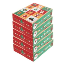 LOLIPPYY 5-Pack Small Christmas Paper Boxes with 12 Compartments for Candy, Treats, and Wrapping