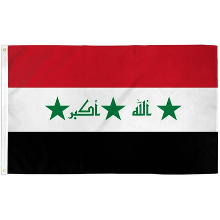 Old Iraq 3x5ft Flag of Iraq Iraqi Flag 3x5 Retired Iraq Flag 100D FABRIC