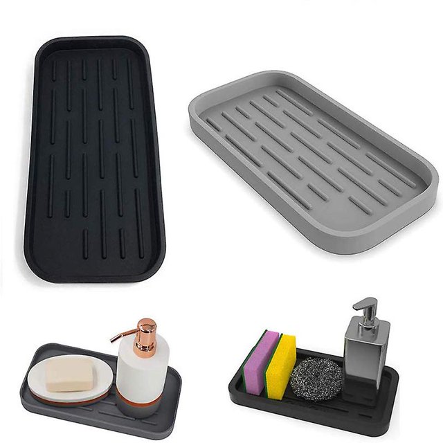Alfombrilla de goteo de silicona - Organizador de fregadero para esponjas, cepillos, jabón, fregadero, alfombrilla de secado de copas de vino - Soporte antideslizante para fregadero, fregadero, utensilios de cocina ( LingWen 8390612709067