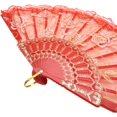thumbnail image 2 of TrendBox Elegant Vintage Retro Flower Rose Lace Handheld Chinese Folding Fan For Dancing Ball Parties Ladies - Red, 2 of 4