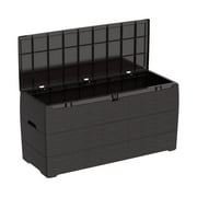 Duramax 71 Gallon Outdoor Plastic Resin Deck & Garden Organizer Storage Box, Brown