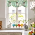thumbnail image 5 of Happy Easter Bunny Tie Up Valances Curtain, Spring Hated Rabbits Grass Rings Gradient Green Adjustable Rod Pocket Short Window Treatment Tie Up Curtains Valances for Kitchen Bathroom 60x18 Inches, 5 of 9
