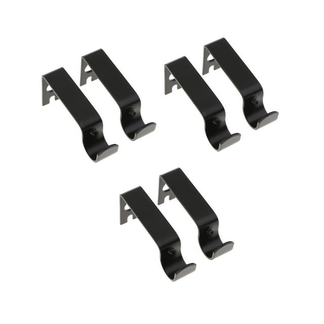 Soporte de Barra ina BLESIY Soporte de Poste de Cortina Negro 6 Piezas para Varilla de 15.8 Mm