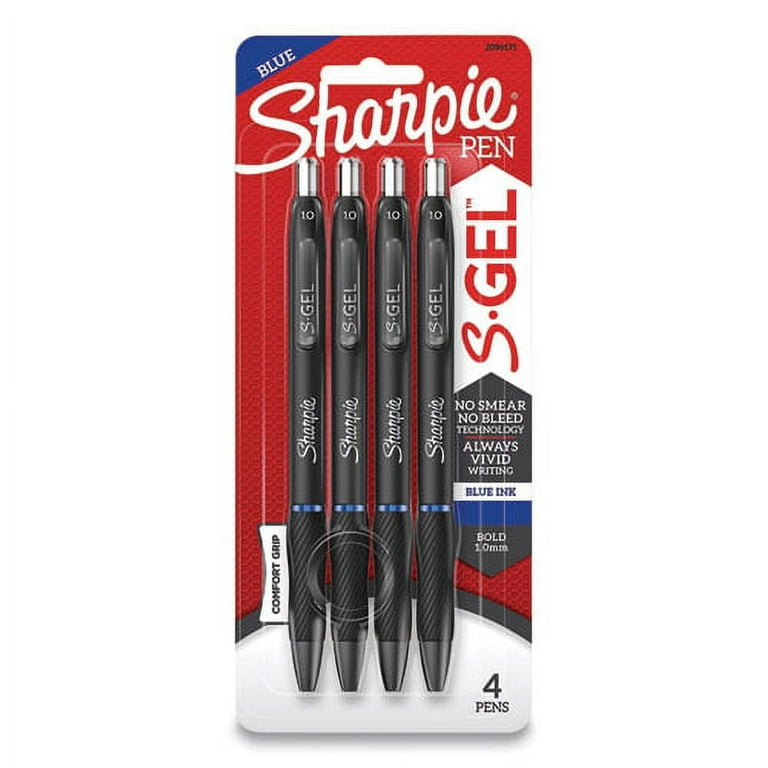 S-Gel High-Performance Gel Pen, Retractable, Bold 1 mm, Blue Ink, Black Barrel, 4/Pack S-Gel High-Performance Gel Pen, Retractable, Bold 1 mm, Blue Ink, Black Barrel, 4/Pack