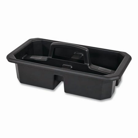 Rubbermaid Commercial RCP2202586 Cleaning Caddy, Compatible with Full Size & Compact Housekeeping Carts, Plastic, Black - 6 Count
