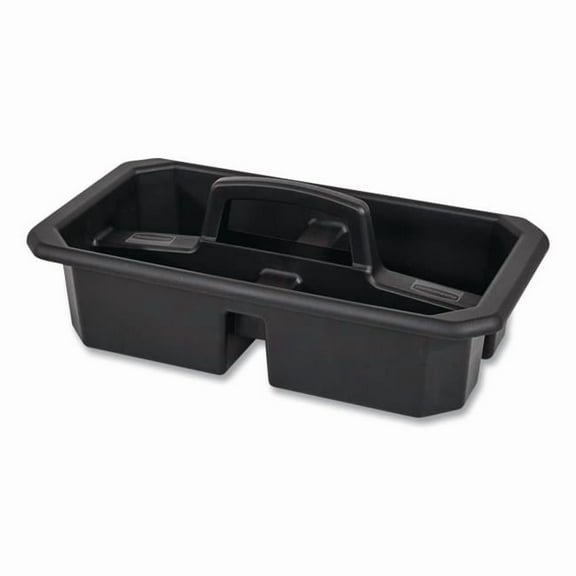 Rubbermaid Commercial RCP2202586 Cleaning Caddy, Compatible with Full Size & Compact Housekeeping Carts, Plastic, Black - 6 Count
