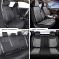 thumbnail image 4 of JIAMAOXIN Leather Car Seat Cover Custom Fit for Kia Niro 2017-2024 Faux Leather Car Seat Protector Compatible Airbag Vehicle Cushion Covers Front Rear Seat Full Set 5 Seats Black&Grey Waterproof, 4 of 5