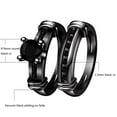 thumbnail image 2 of Matching Ring Couple Rings Black Gold Plated 1CT Black CZ Wedding Ring Sets Titanium Male Ring, 2 of 7