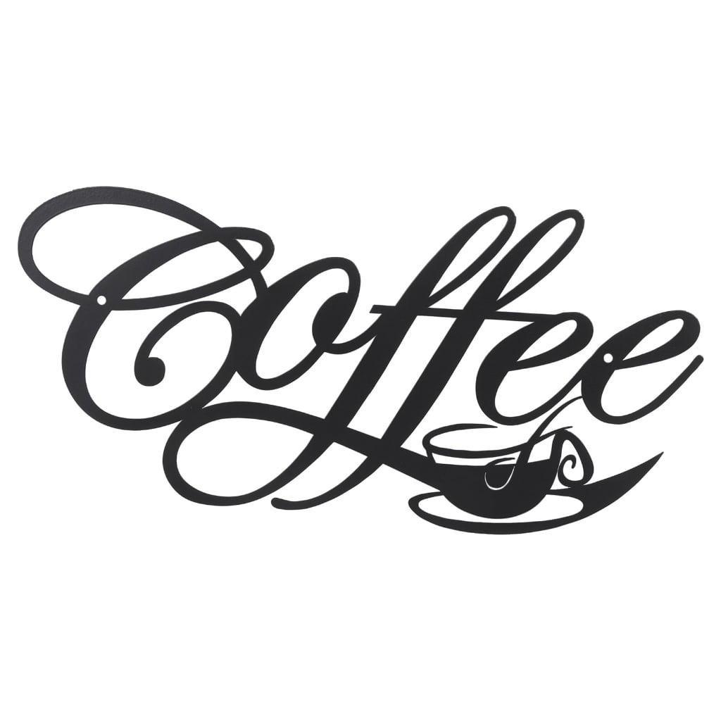 SUOAGIN Coffee Cup Mug Wall Decor Metal Coffee Sign Silhouette Wall Art